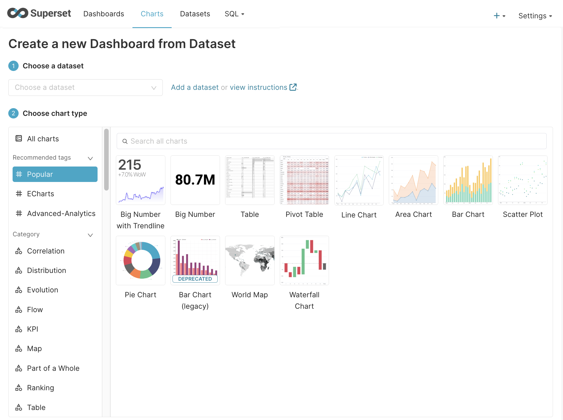 Apache Superset Dashboard Creation via SchemaBuilder CARD API